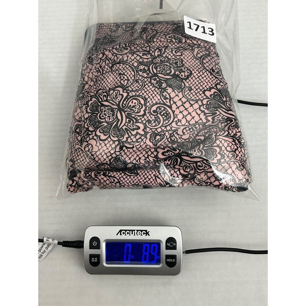 Marilyn Monroe Intimates Robe‎ Womens Size L Pink Black Paisley Floral Print - Picture 10 of 11